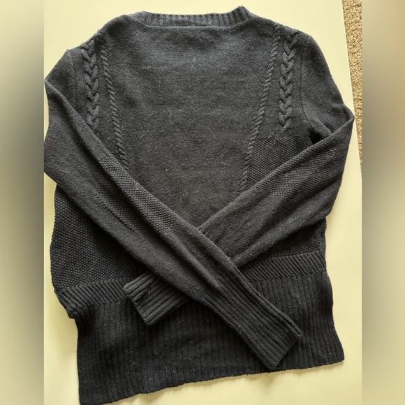 The Kooples Wool Cashmere Blend Cable-Knit Crewneck Sweater Black Size Large - Picture 4 of 4
